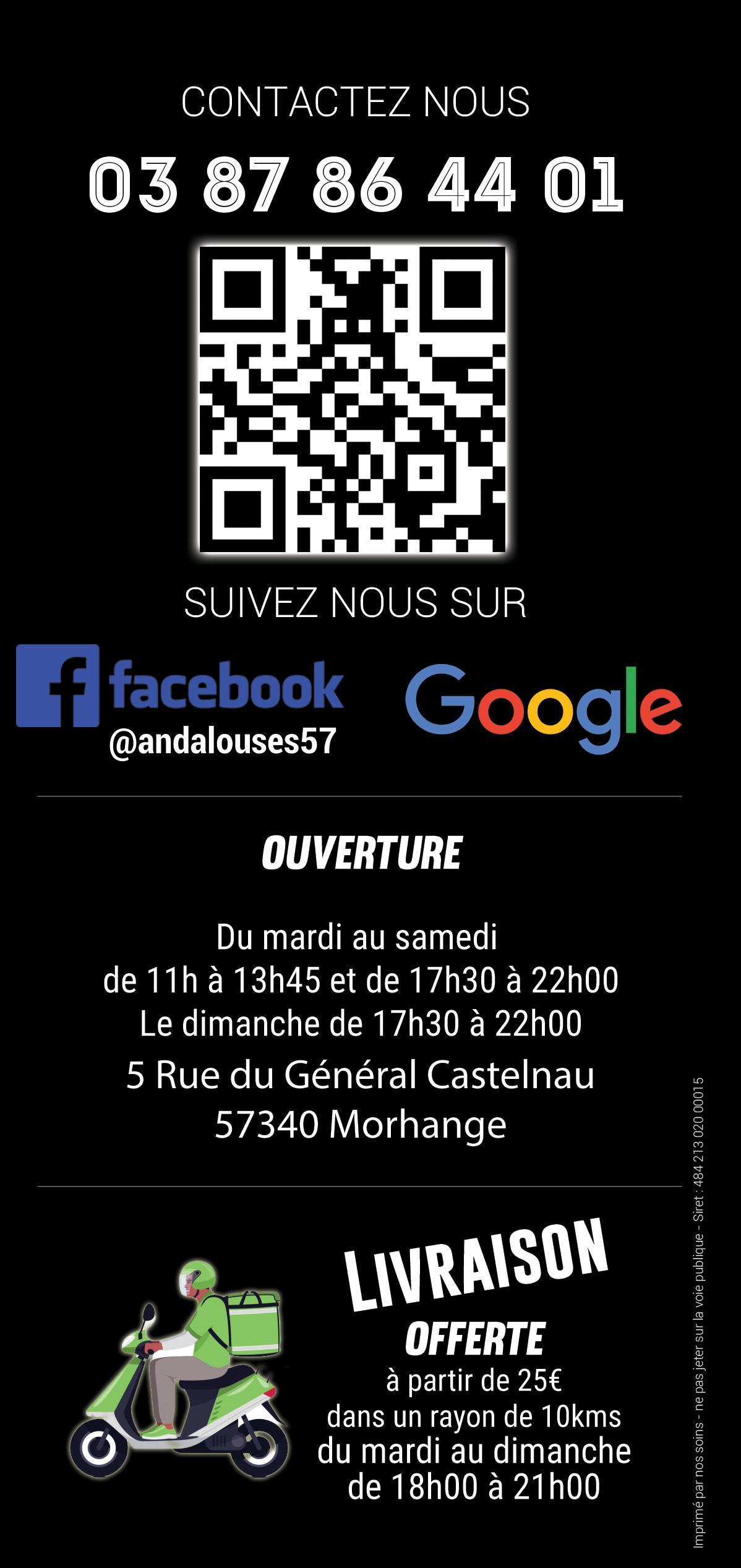 menu les andalouses